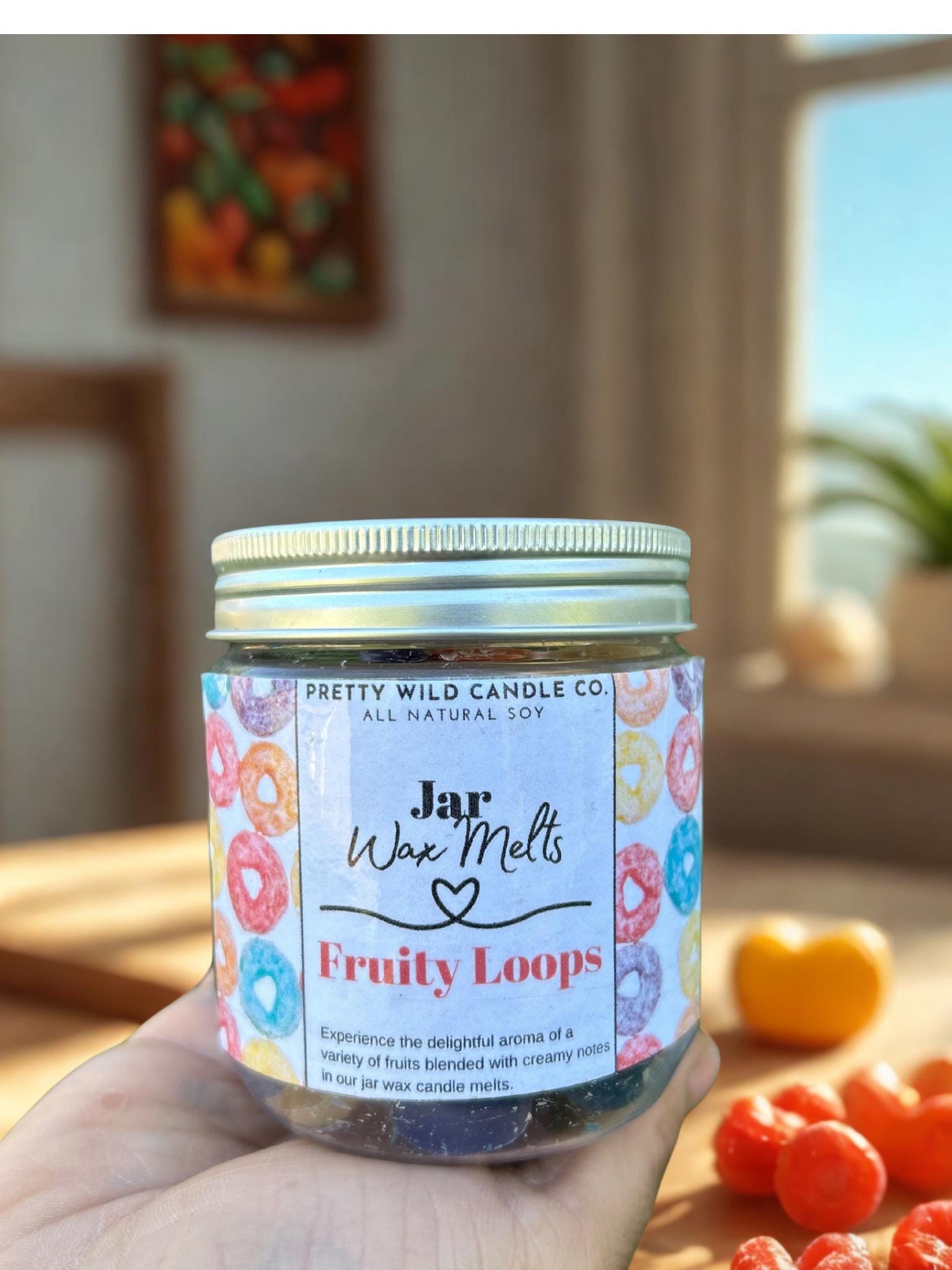 Fruit Loops Jar Wax Candle Melt 8oz.